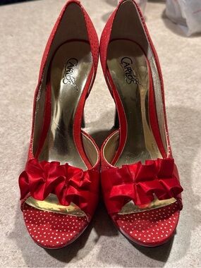 Polka dot high heels